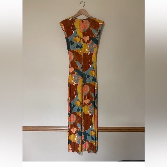 Zara Colorful Retro Style Floral Cutout Maxi Dress - Picture 3 of 12